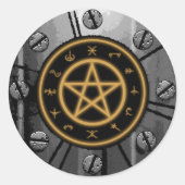 Pagan symbols ronde sticker (Voorkant)