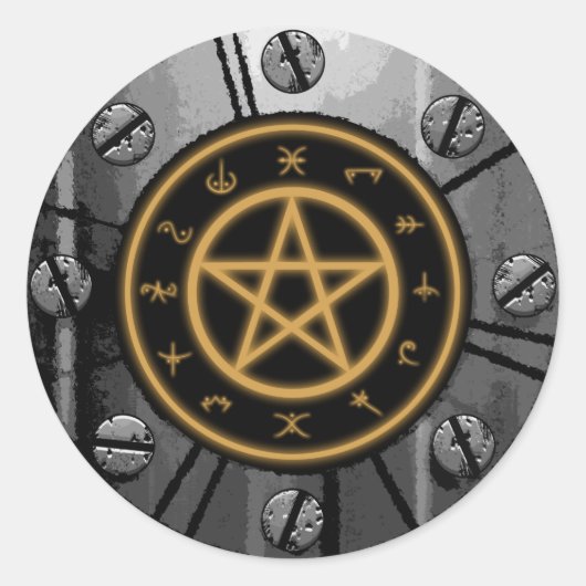 Pagan symbols ronde sticker (Voorkant)
