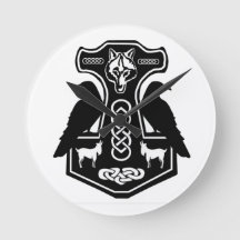 Pagan Thor's Hammer met Ravens Clock