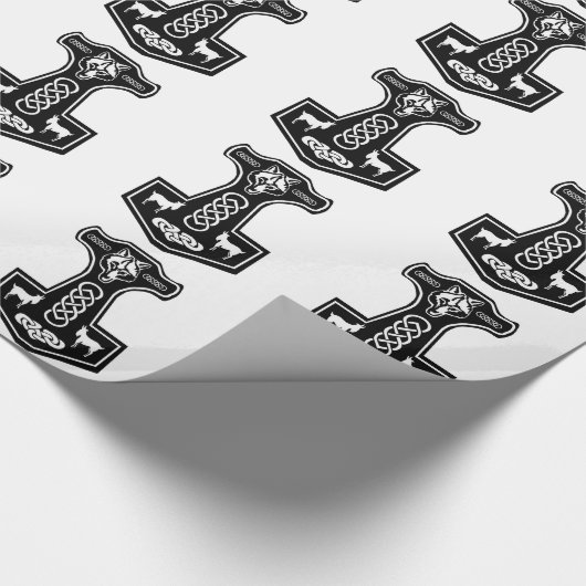 Pagan Thor's Hammer met Wolf en Goats Cadeaupapier (Hoek)