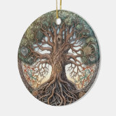 Pagan Tree of Life Keramisch Ornament (Links)