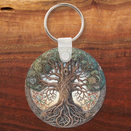 Pagan Tree of Life Sleutelhanger (Achterkant)