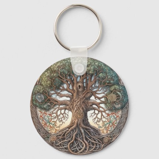 Pagan Tree of Life Sleutelhanger (Achterkant)