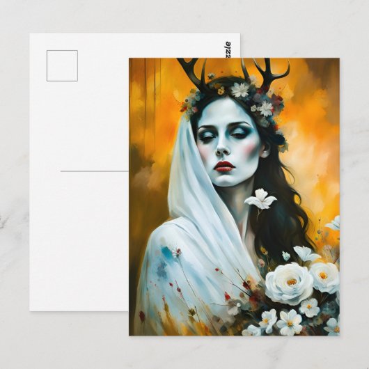 Pagan Vrouw Elen van de Wegen Als Bruid Briefkaart (Voorkant / Achterkant)