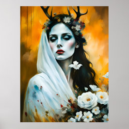 Pagan Vrouw Elen van de Wegen Als Bruid Poster