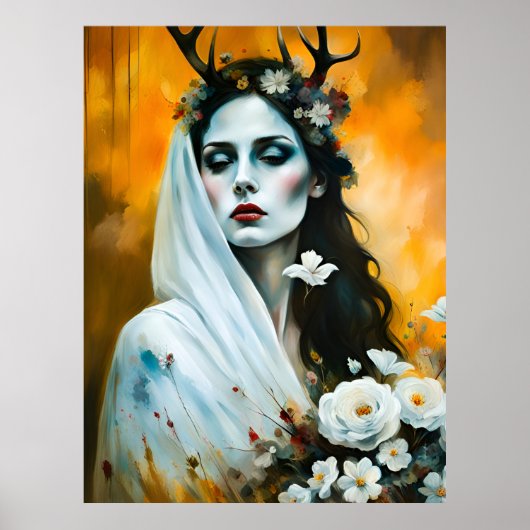 Pagan Vrouw Elen van de Wegen Als Bruid Poster (Voorkant)