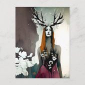 Pagan Vrouw Elen van de Wegen Bloemen Briefkaart (Voorkant)