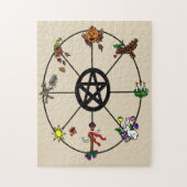 Pagan Wicca Wheel van het Jaar Legpuzzel (Verticaal)