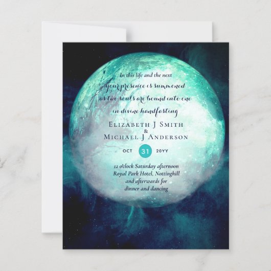 Pagan Wiccan Blauwgroen Moon Gothic Handfasting In (Voorkant)