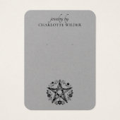 Pagan Wiccan Pentacle Sieraden Oorbel Grijs Visitekaartje (Voorkant)