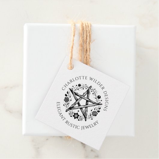 Pagan Wiccan Rustic Kraft Sieraden Ontwerper Bedankjes Labels (In situ)