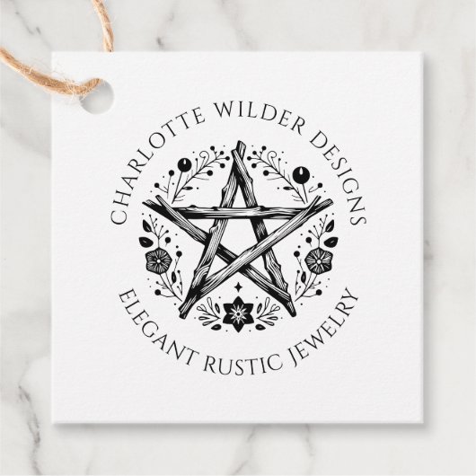 Pagan Wiccan Rustic Kraft Sieraden Ontwerper Bedankjes Labels (Voorkant)