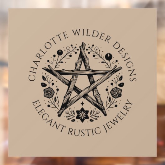 Pagan Wiccan Rustic Kraft Sieraden Ontwerper Raamsticker