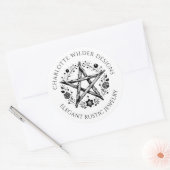 Pagan Wiccan Rustic Kraft Sieraden Ontwerper Ronde Sticker (Envelop)
