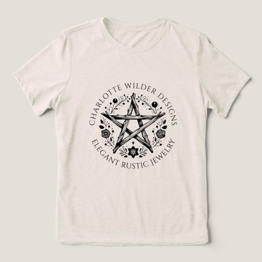 Pagan Wiccan Rustic Kraft Sieraden Ontwerper Tri-Blend Shirt (Design voorkant)