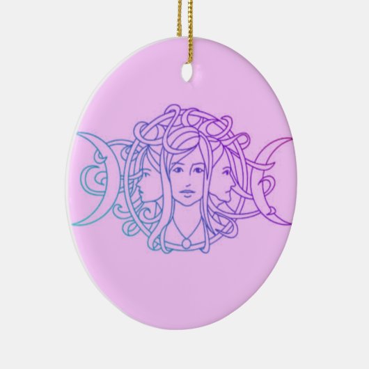 Pagan Wiccan Triple Moon Goddess Keramisch Ornament (Rechts)