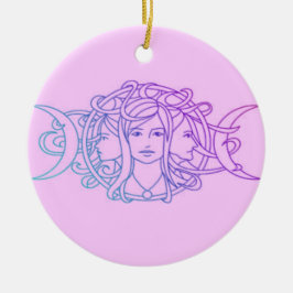 Pagan Wiccan Triple Moon Goddess Keramisch Ornament