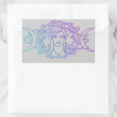 Pagan Wiccan Triple Moon Goddess Rechthoekige Sticker (Tas)