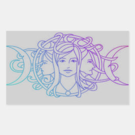 Pagan Wiccan Triple Moon Goddess Rechthoekige Sticker