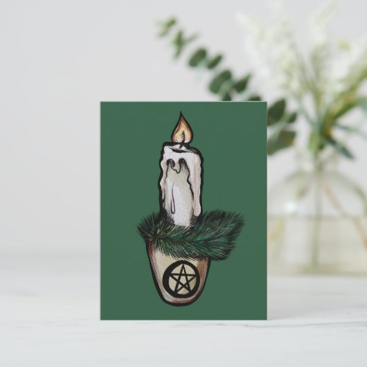 Pagan Yule Candle Briefkaart (Staand voorkant)