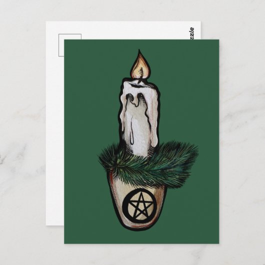 Pagan Yule Candle Briefkaart (Voorkant / Achterkant)