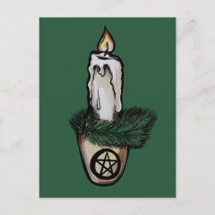 Pagan Yule Candle Briefkaart