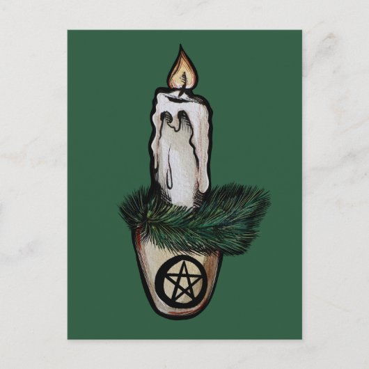 Pagan Yule Candle Briefkaart (Voorkant)