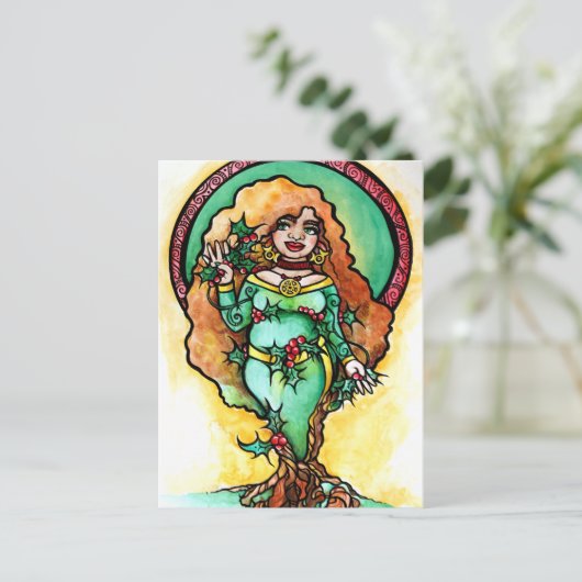 Pagan Yule Goddess Briefkaart (Staand voorkant)