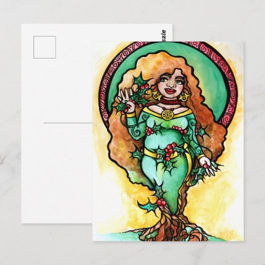Pagan Yule Goddess Briefkaart (Voorkant / Achterkant)