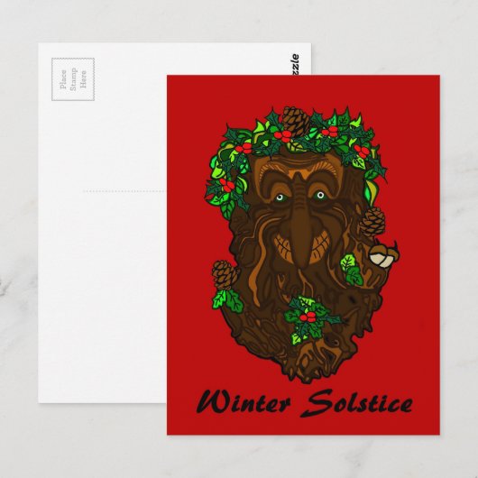 Pagan Yule Greenman Briefkaart (Voorkant / Achterkant)