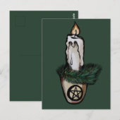 Pagan Yule Kaars wicca w Briefkaart (Voorkant / Achterkant)