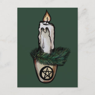 Pagan Yule Kaars wicca w Briefkaart