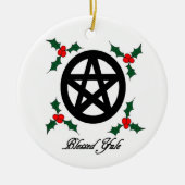 Pagan Yule Ornament met Pentacle en Mistletoe (Voorkant)