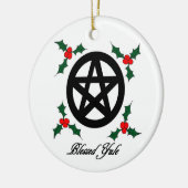 Pagan Yule Ornament met Pentacle en Mistletoe (Links)