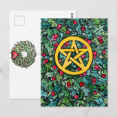 Pagan Yule Pentagram Briefkaart (Voorkant / Achterkant)