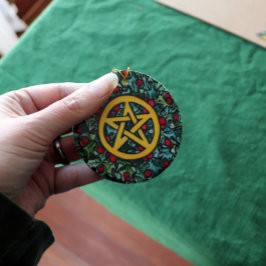 Pagan Yule Pentagram Keramisch Ornament