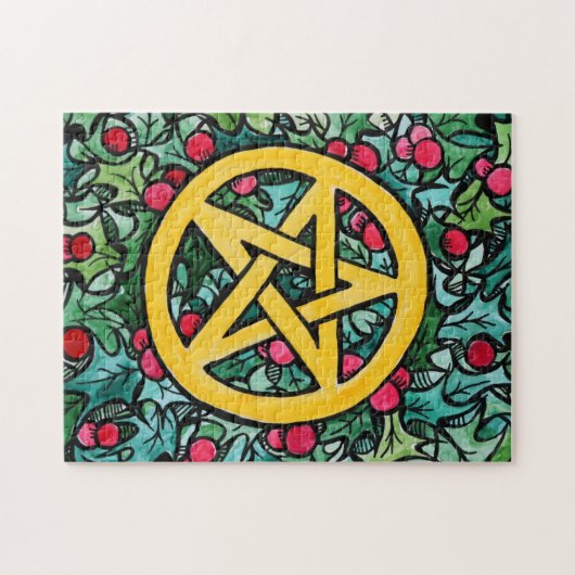 Pagan Yule Pentagram Legpuzzel (Horizontaal)