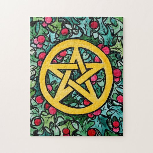 Pagan Yule Pentagram Legpuzzel (Verticaal)