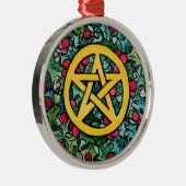 Pagan Yule Pentagram Metalen Ornament (Rechts)