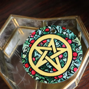 Pagan Yule Pentagram Metalen Ornament
