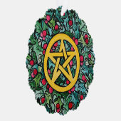 Pagan Yule Pentagram Ornament Kaart (Rechts)