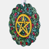 Pagan Yule Pentagram Ornament Kaart (Links)
