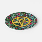 Pagan Yule Pentagram Papieren Bordje (Gekanteld)