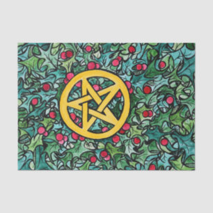 Pagan Yule Pentagram Tissuepapier