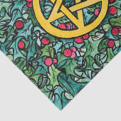 Pagan Yule Pentagram Tissuepapier (Detail)