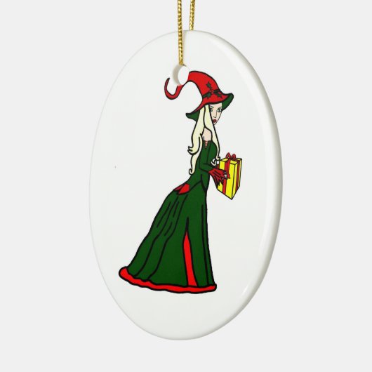 Pagan Yule Witch Keramisch Ornament (Links)