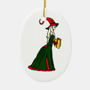 Pagan Yule Witch Keramisch Ornament
