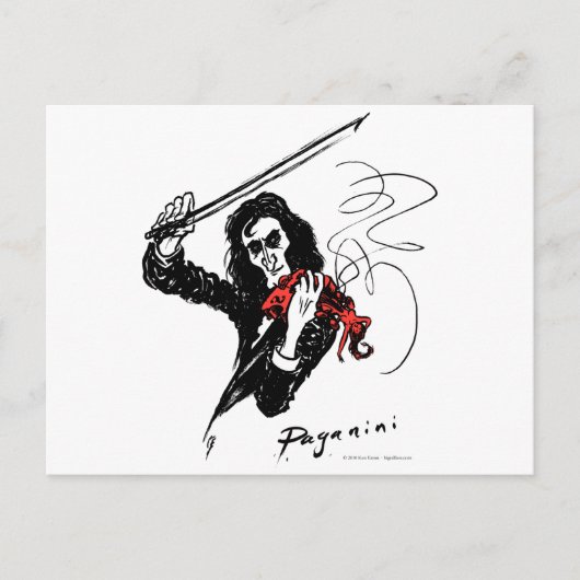 Paganini color3 b&w&red 300dpi briefkaart (Voorkant)