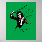 Paganini die een rood viool speelt 11x14 poster (Voorkant)