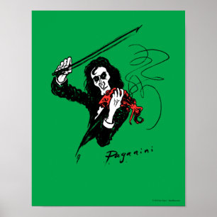 Paganini die een rood viool speelt 11x14 poster